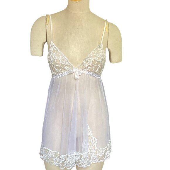 Frederick's of Hollywood Chemise Sz S White 158i - Picture 1 of 8